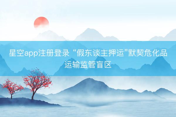 星空app注册登录 “假东谈主押运”默契危化品运输监管盲区